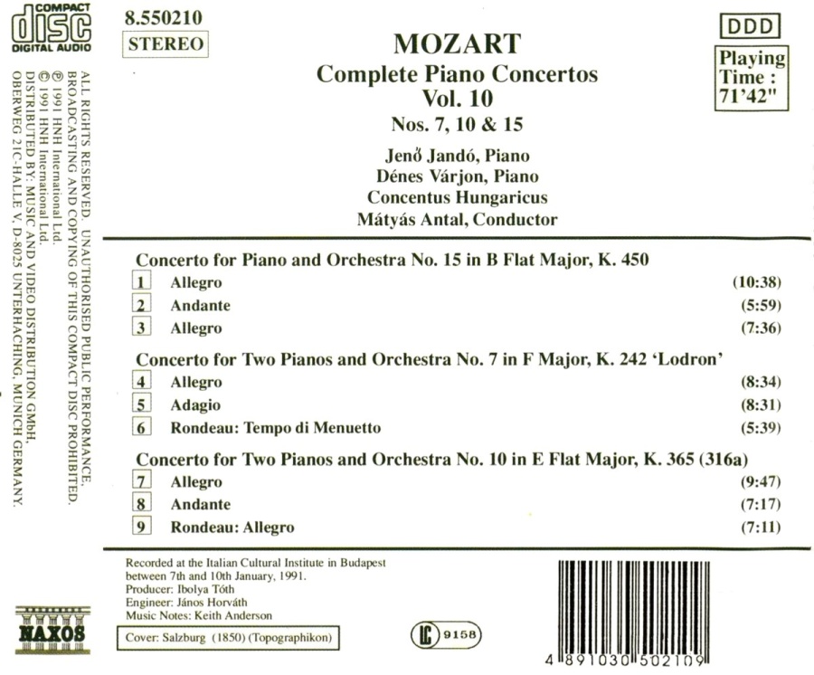 Mozart:Piano Concertos 7, 10 & 15 - slide-1