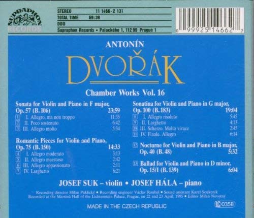 Dvorak: Violin Sonata, Romantic Pieces, Sonatina - slide-1