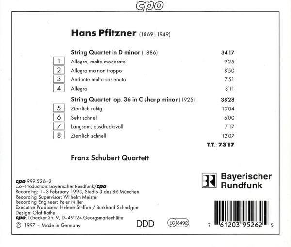 PFITZNER: String quartets in d & op.36 - slide-1