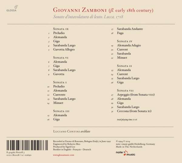 Zamboni: Sonatas for lute, 1718 - slide-1