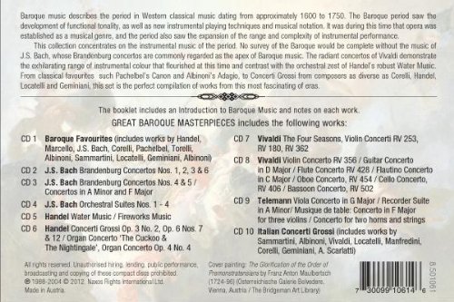 GREAT BAROQUE MASTERPIECES (10 CD) - slide-1