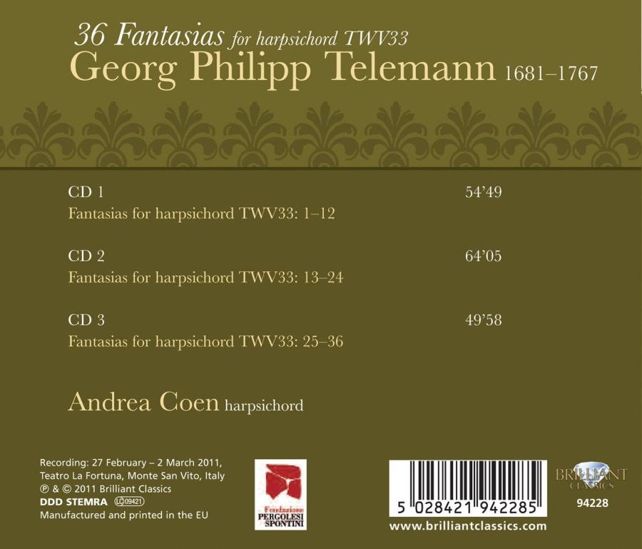 Telemann: 36 Fantasies for Harpsichord - slide-1