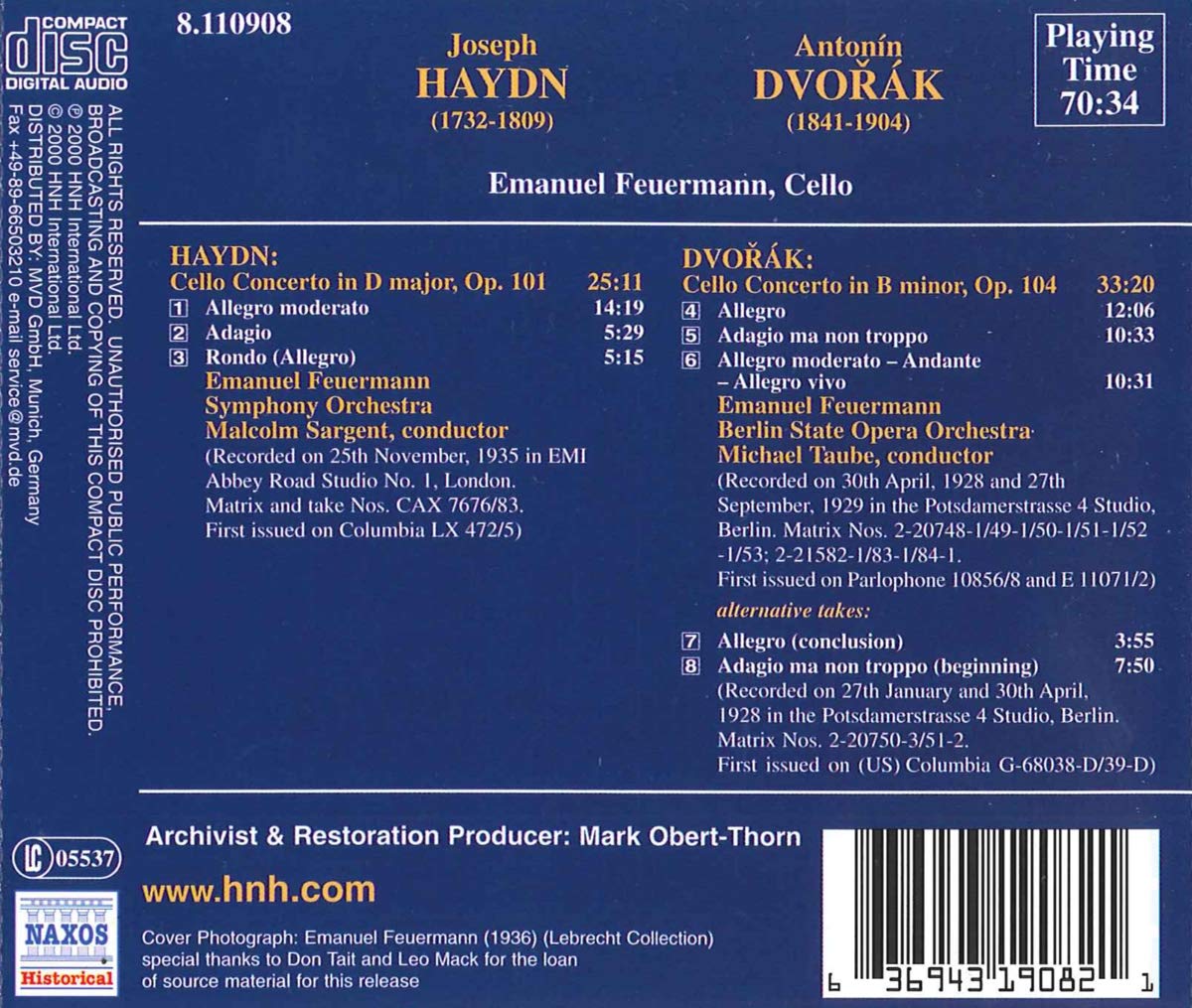 HAYDN; DVORAK: Cello Concertos - slide-1