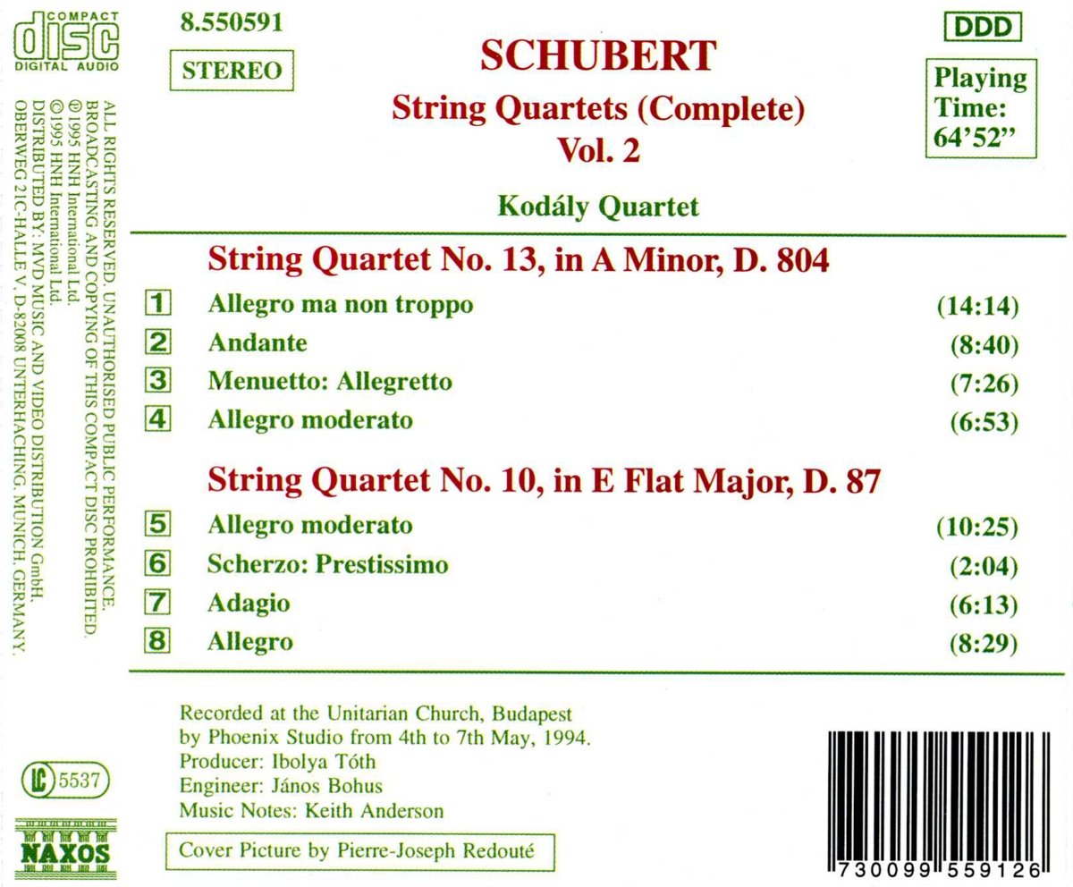 SCHUBERT: String Quartets vol. 2 - slide-1