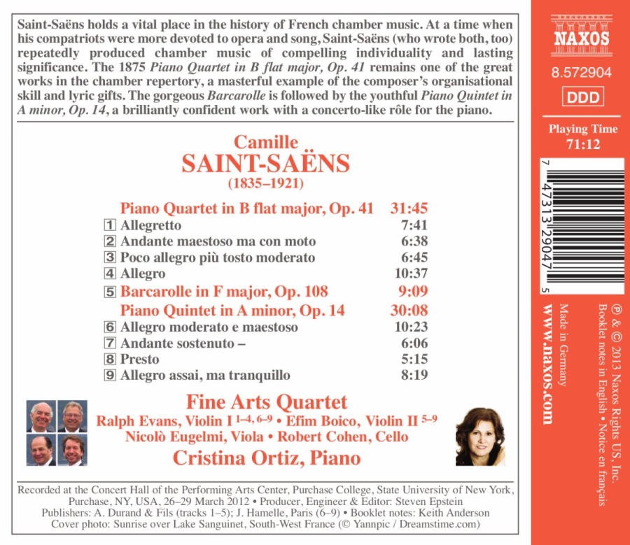 Saint-Saëns: Piano Quartet, Piano Quintet, Barcarolle - slide-1