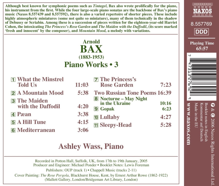 Bax: Piano Works, Vol. 3 - slide-1