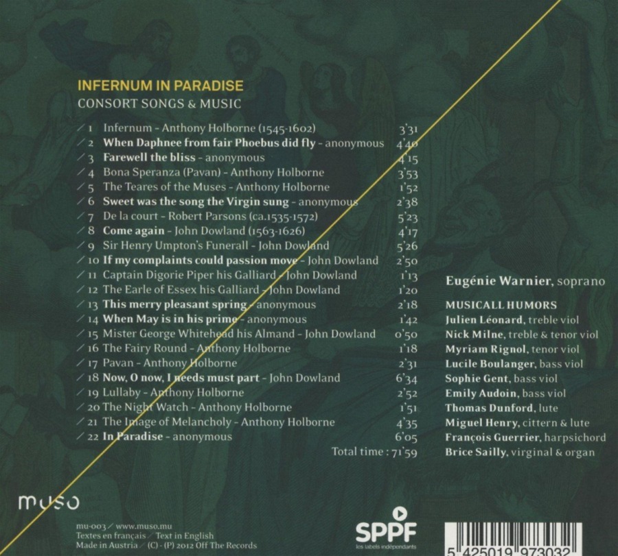 Infernum in Paradise, Consort Songs & Music - Holborne, Parsons, Dowland - slide-1