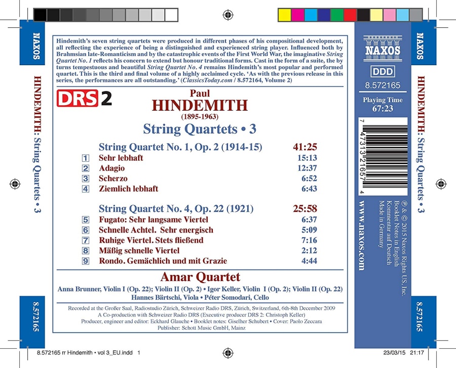 Hindemith: String Quartets Vol. 3 - Nos. 1 & 4 - slide-1