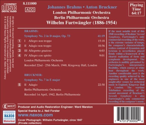 BRAHMS JOHANNES - Symphony No. 2 / BRUCKNER - Adagio from symphony 7 - slide-1