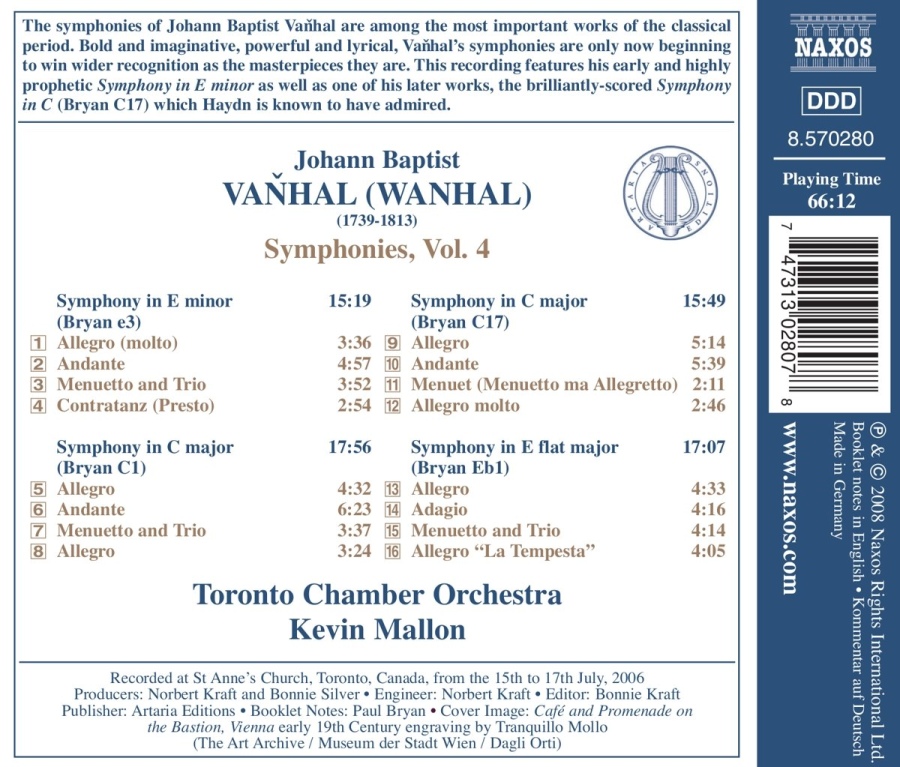 Vanhal: Symphonies, Vol. 4 - slide-1