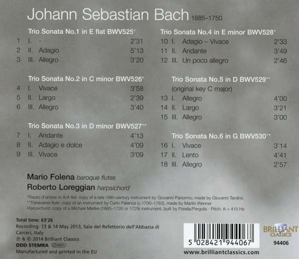 Bach: Trio Sonatas, BWV 525-530 - slide-1