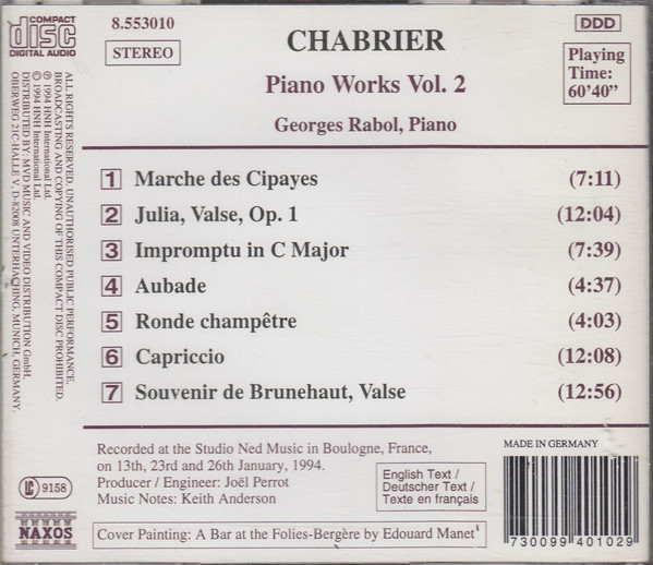 CHABRIER: Piano Works vol. 2 - slide-1