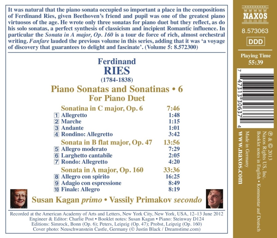 Ries: Piano Sonatas and Sonatinas Vol. 6 - For Piano Duet - slide-1