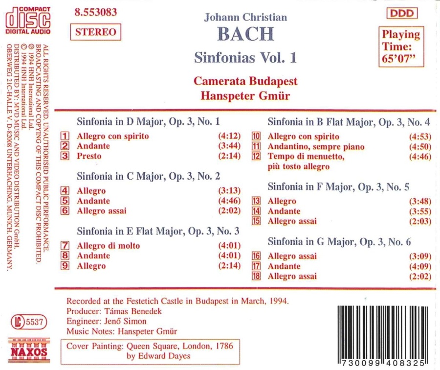 BACH J. Chr.: Sinfonias Vol. 1 - slide-1