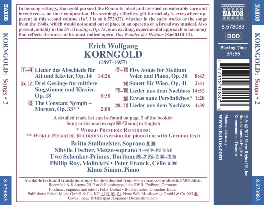 Korngold: Songs Vol. 2 - slide-1
