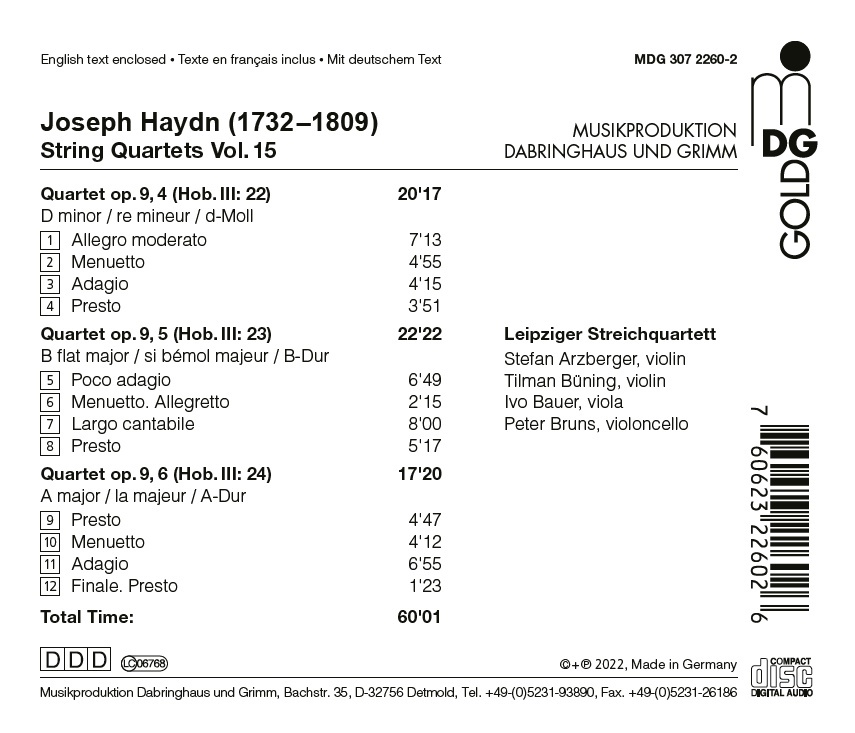 Haydn: String Quartets Vol. 15 - Op. 9 Nos. 4 - 6 - slide-1