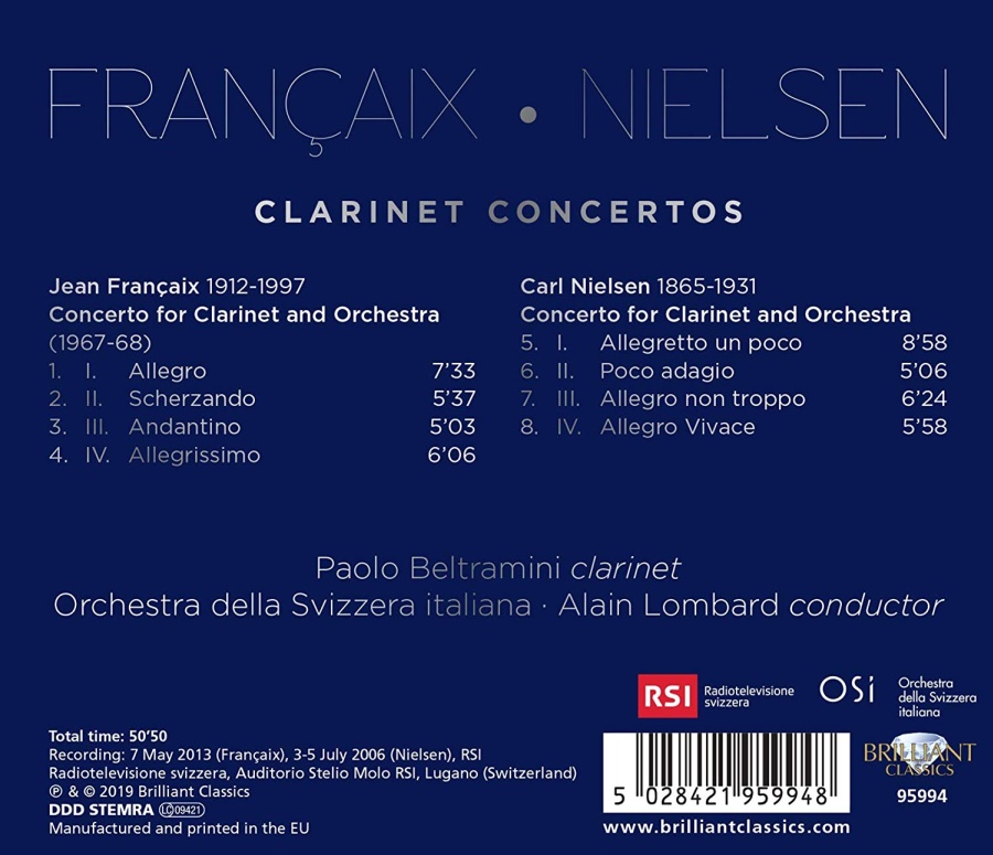 Françaix / Nielsen: Clarinet Concertos - slide-1