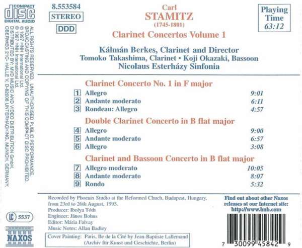 STAMITZ Carl: Clarinet Concertos, Vol. 1 - slide-1