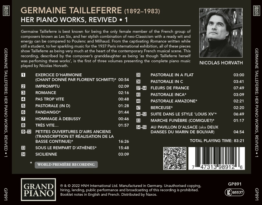 Tailleferre: Her Piano Works, Revived Vol. 1 - slide-1