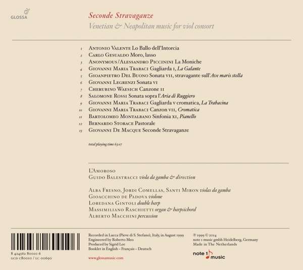 Seconde Stravaganze, Venetian & Neapolitan music for viol consort - slide-1