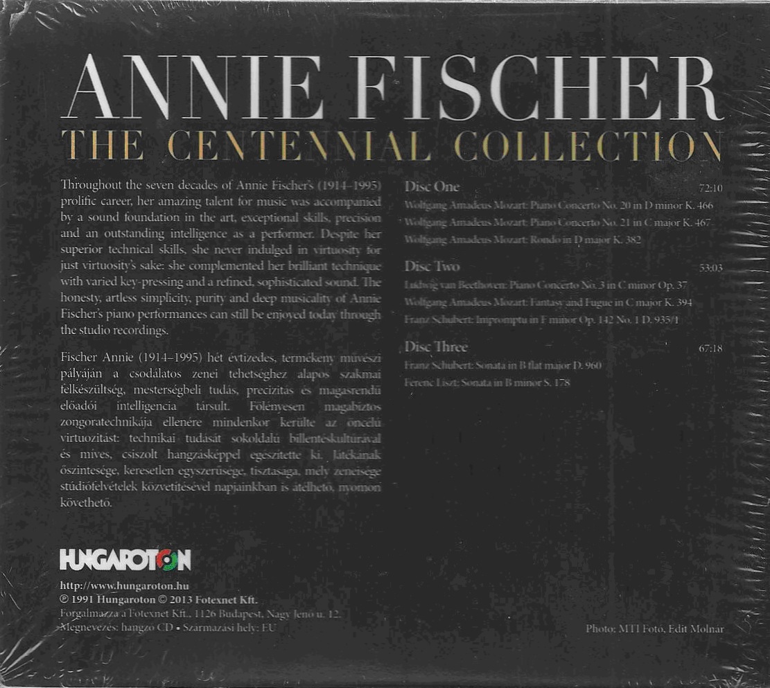 Annie Fischer: The Centennial Collection -  Mozart; Beethoven; Schubert; Liszt - slide-1