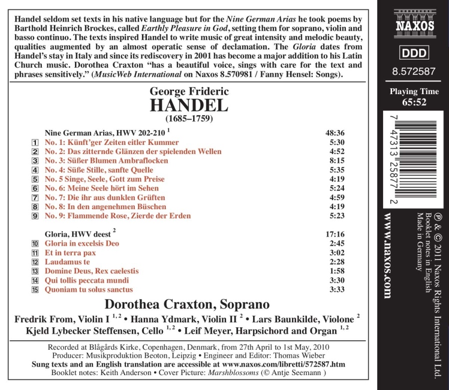 Handel: Nine German Arias, Gloria - slide-1