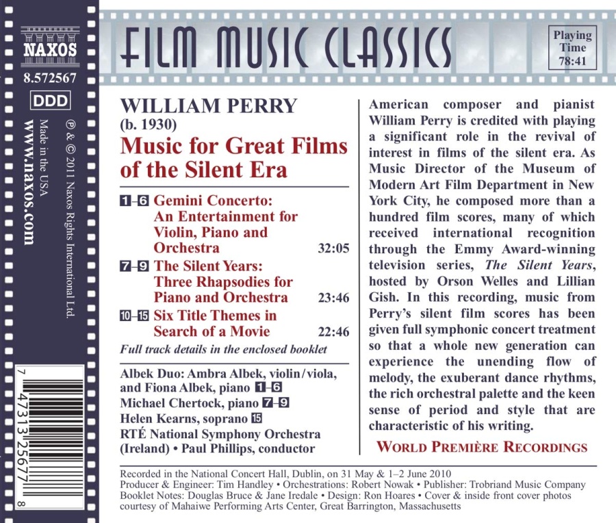 PERRY: Music for Great Films of the Silent Era, Vol. 1 - slide-1