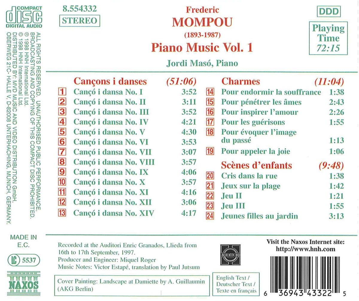 MOMPOU: Piano Music vol. 1 - slide-1