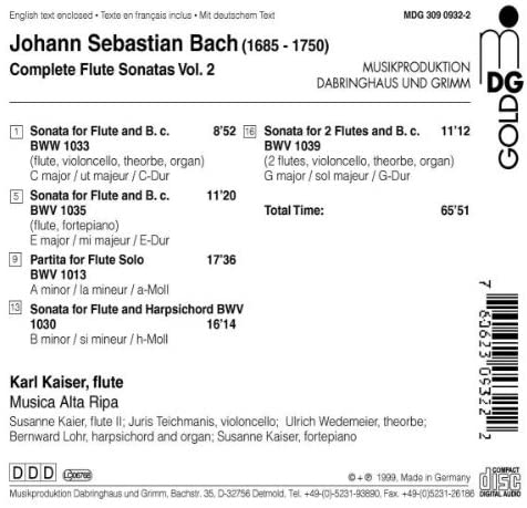 Bach: Complete Flute Sonatas vol. 2 - slide-1