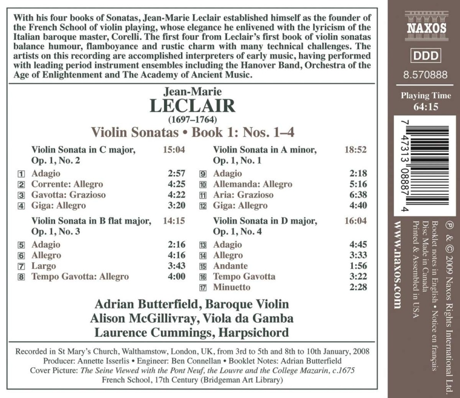 Leclair: Violin Sonatas Book 1, Nos. 1-4 - slide-1