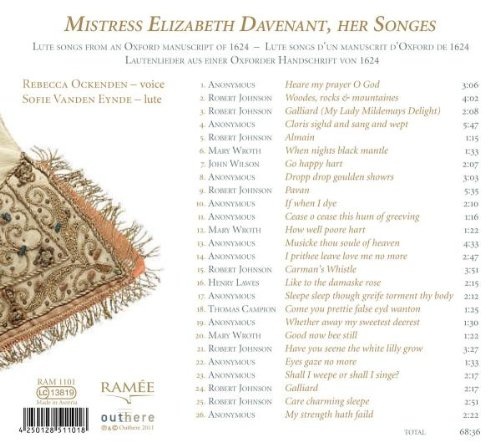 Mistress Elizabeth Davenant, Her Songes - Lute Songs from an Oxford Mansucript 1624 - slide-1