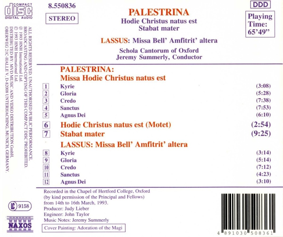 Lassus/Palestrina: Masses - slide-1