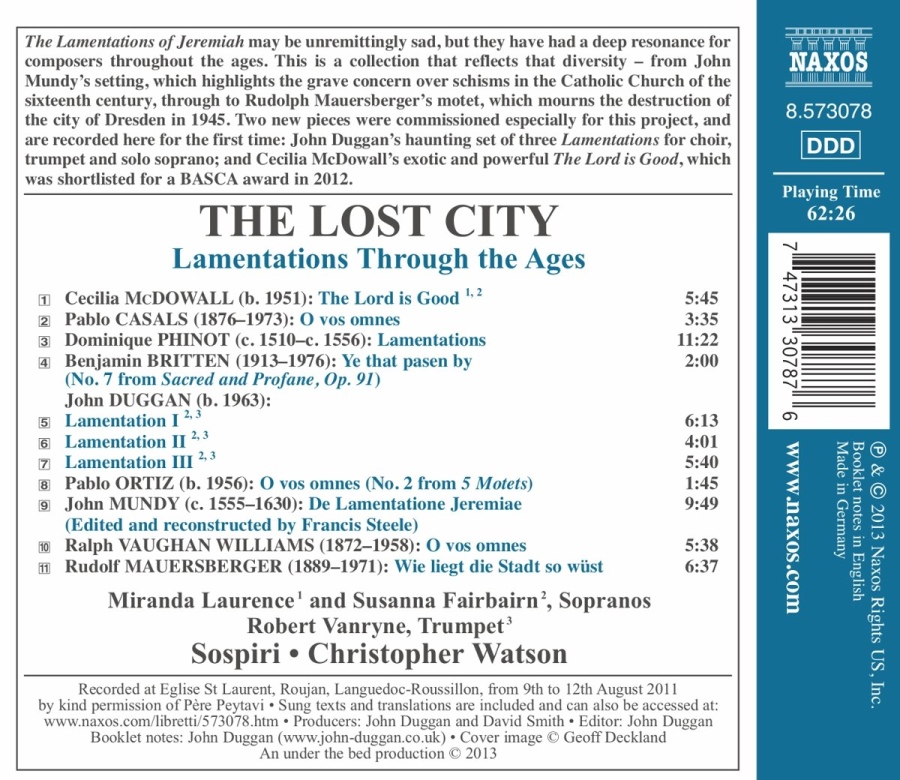 The Lost City - Lamentations Through the Ages: Casals, Britten, John Duggan, John Mundy, ... - slide-1