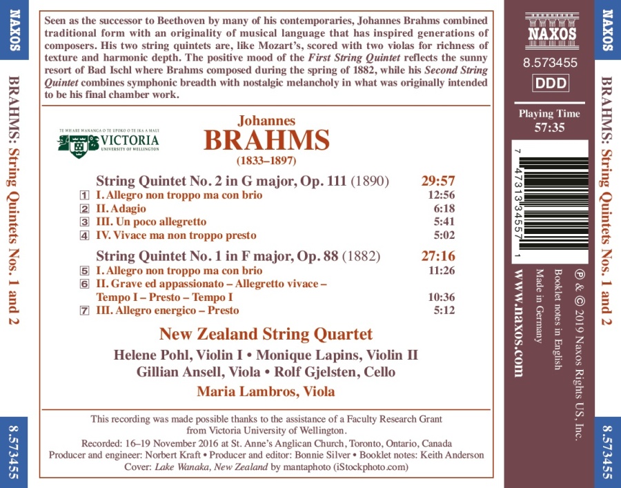Brahms: String Quintets Nos. 1 and 2 - slide-1