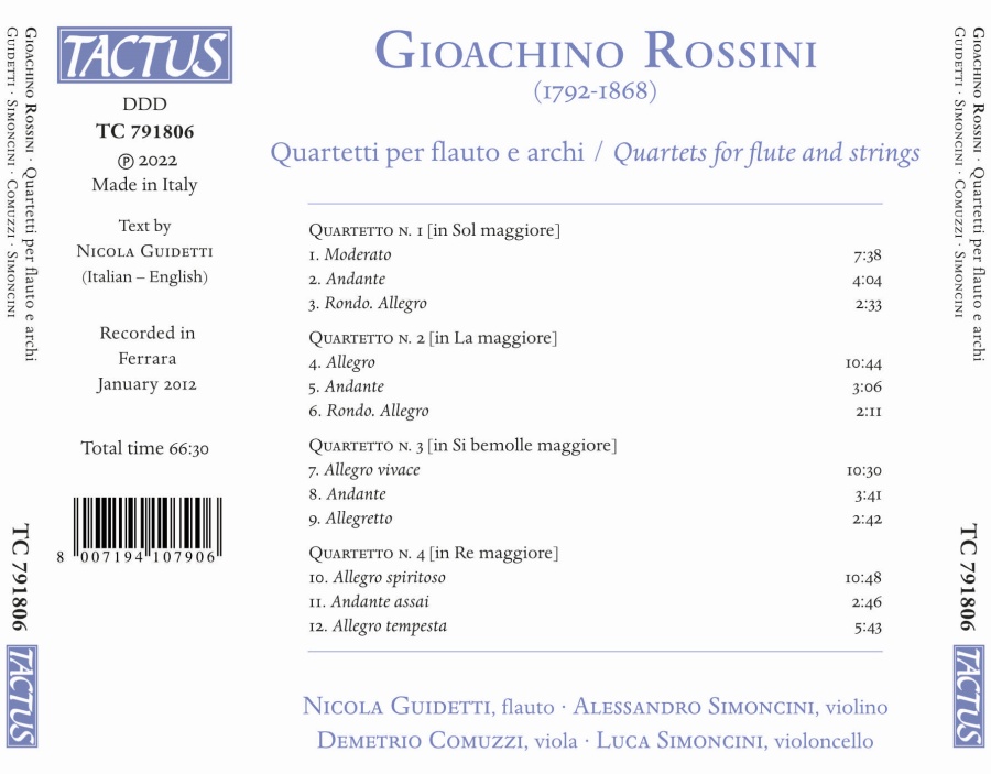Rossini: Quartets for flute and strings - slide-1