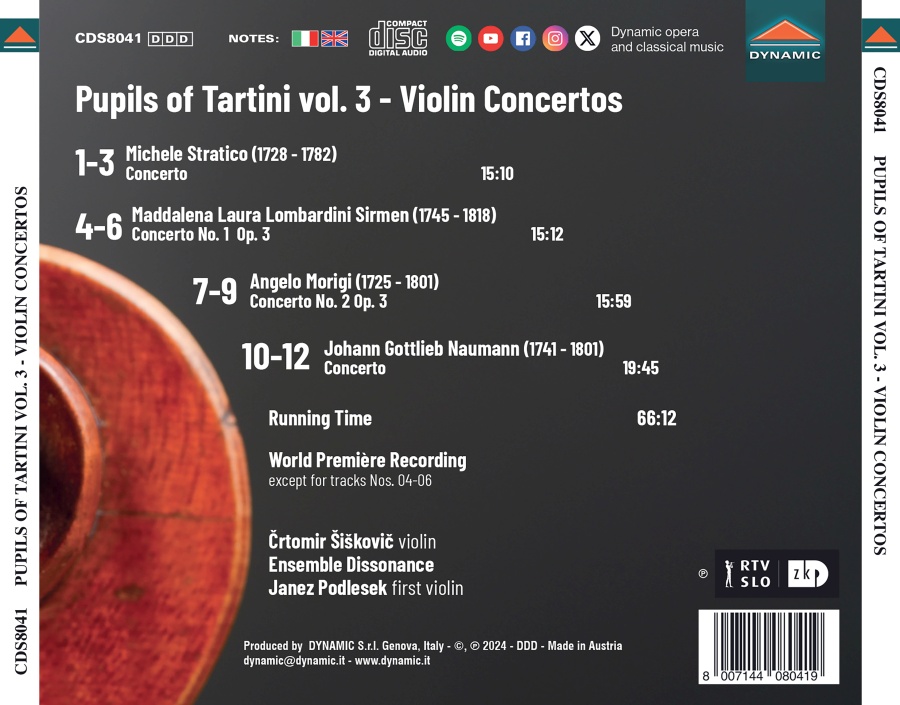 Pupils of Tartini Vol. 3 - Violin Concertos - slide-1