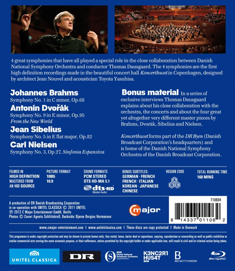 4 Symphonies , Dvorak, Brahms, Sibelius, Nielsen/ Thomas Dausgaard - slide-1