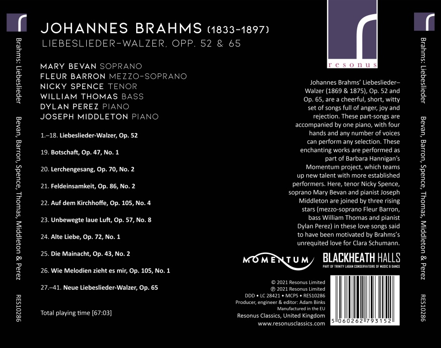 Brahms: Liebeslieder-Walzer Opp. 52 & 65 - slide-1