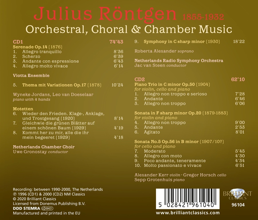 Röntgen: Orchestral, Choral & Chamber Music - slide-1
