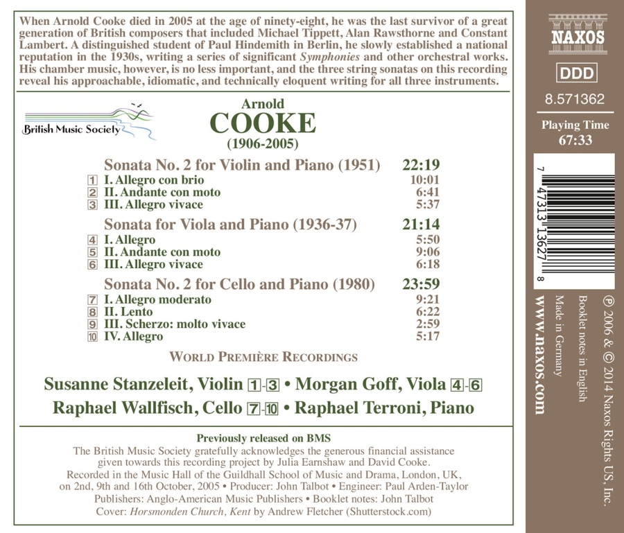 Cooke: Three String Sonatas - slide-1