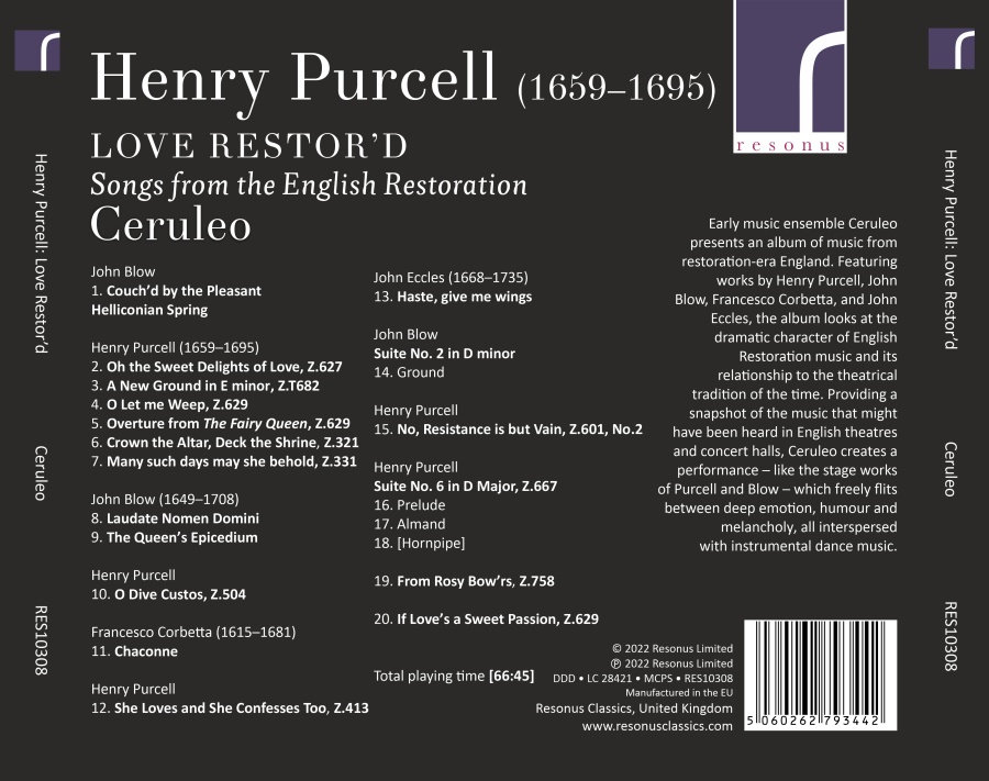 Purcell: Love Restor’d - Songs from the English Restoration - slide-1