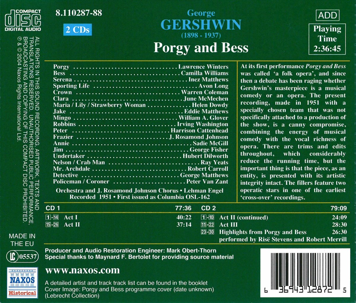 GERSHWIN: Porgy and Bess - slide-1