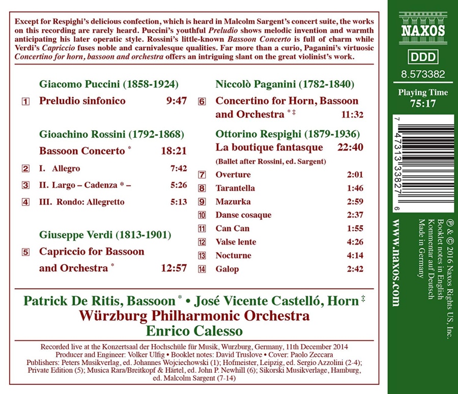 Italian Orchestral Works - Paganini, Rossini, Verdi ,Puccini, Respighi - slide-1