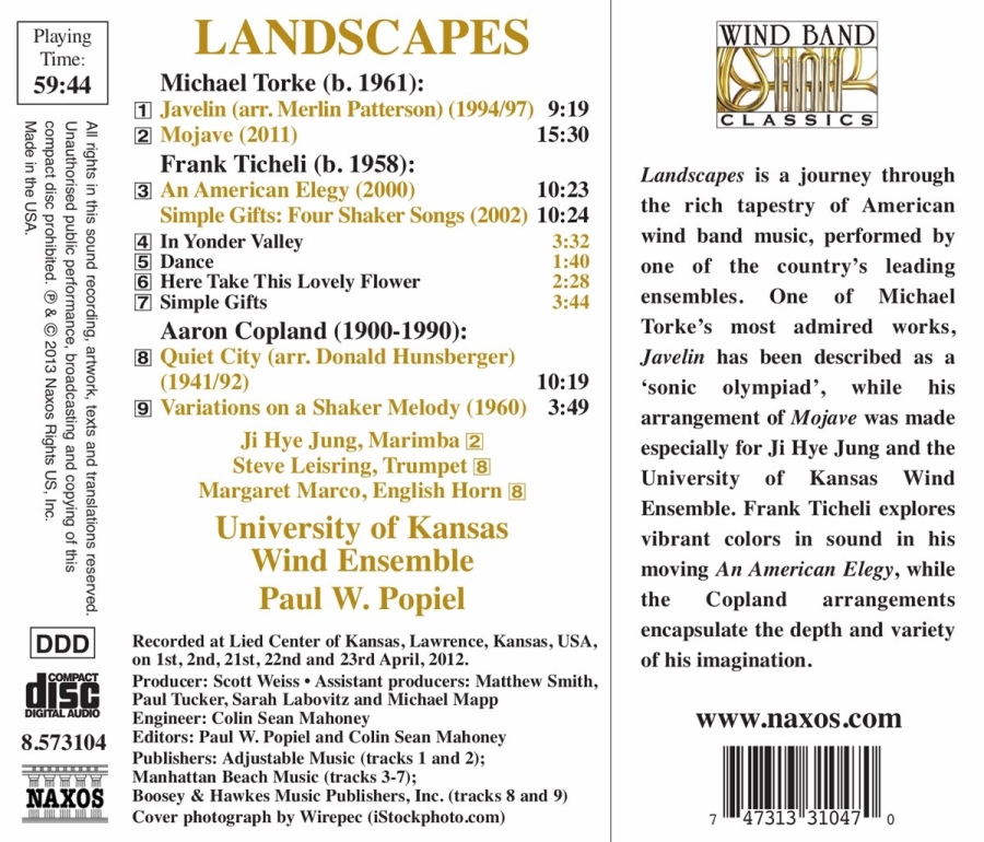 Wind Band Classics - Landscapes: Michael Torke, Frank Ticheli, Aaron Copland - slide-1