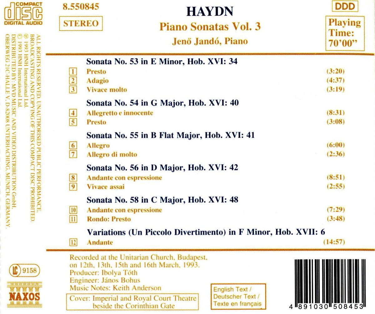 HAYDN: Piano Sonatas vol. 3 - slide-1