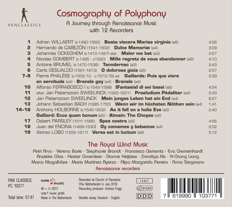 Cosmography of Polyphony - Gombert; Dowland; Gesualdo; Sweelinck - slide-1