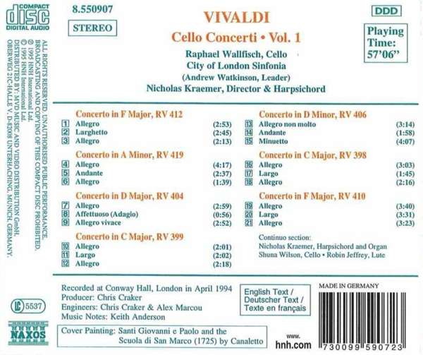 VIVALDI: Cello Concertos Vol. 1 - slide-1