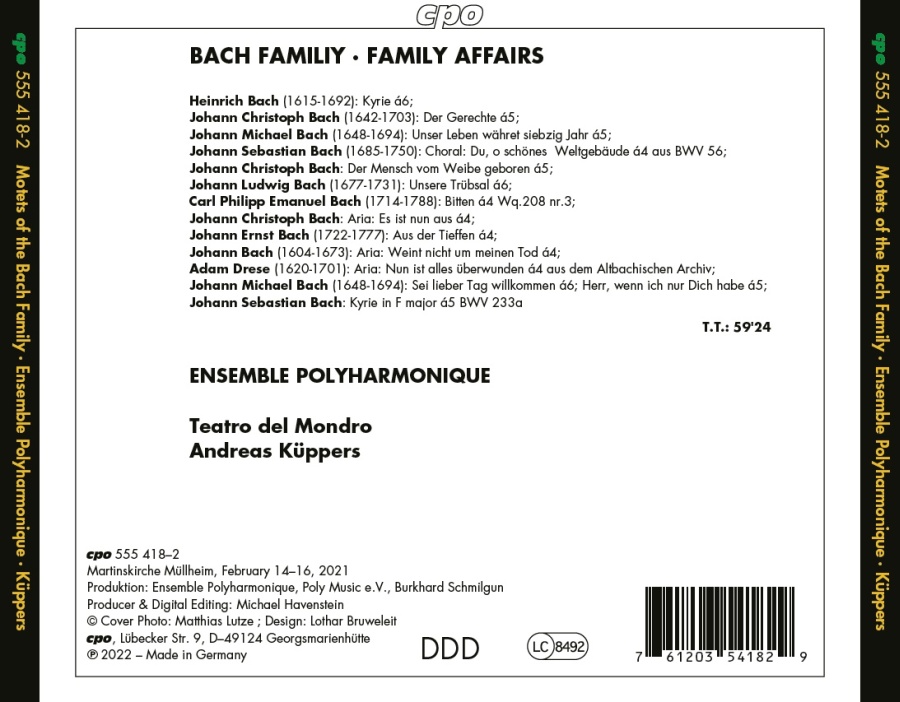 BACH FAMILY - Motets of the Bach Family - slide-1
