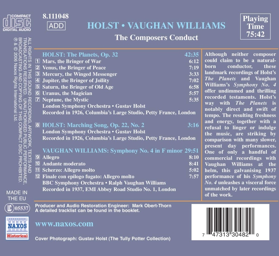 HOLST: The Planets / VAUGHAN WILLIAMS: Symphony No. 4 (1926, 1937) - slide-1