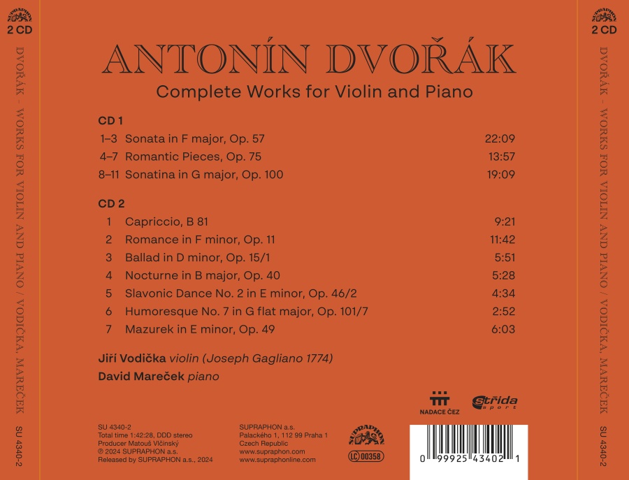 Dvořák: The Complete Works for Violin and Piano   - slide-1